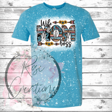 Load image into Gallery viewer, Wife Mom Boss Bleached Tshirt - RoseCreationsLLC