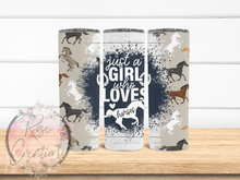 Load image into Gallery viewer, Just A Girl Who Loves Horses Tumbler - RoseCreationsLLC