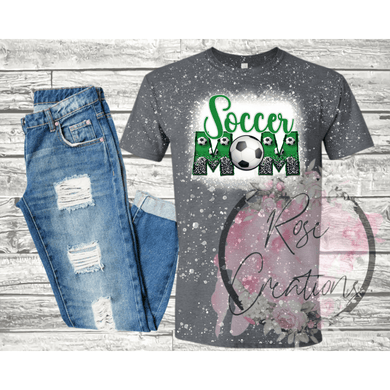 Soccer Mom Bleached Tshirt - RoseCreationsLLC