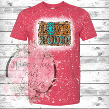 Load image into Gallery viewer, Love Rodeo Bleached Tshirt - RoseCreationsLLC
