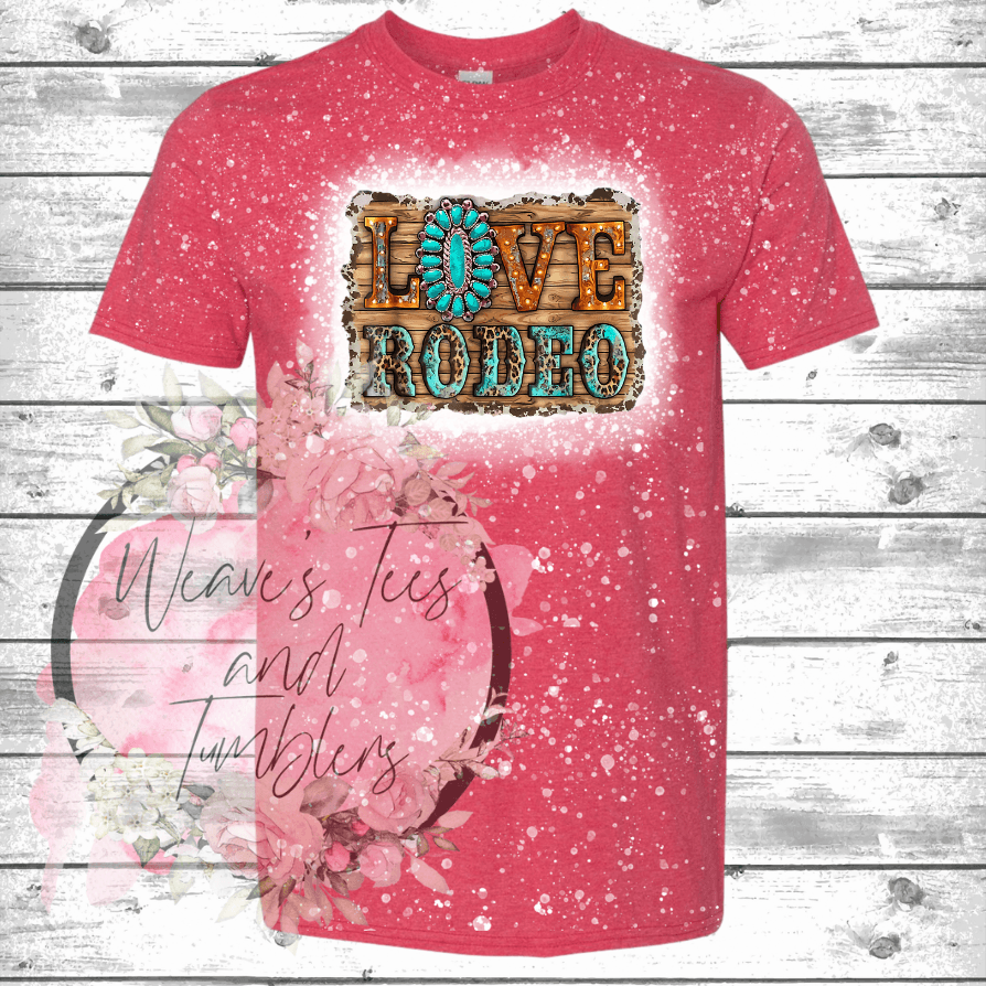 Love Rodeo Bleached Tshirt - RoseCreationsLLC