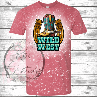 Wild West Bleached Tshirt - RoseCreationsLLC