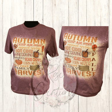 Autumn Bleached Tshirt - RoseCreationsLLC