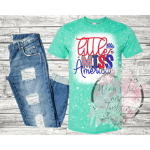 Load image into Gallery viewer, Little Miss America Bleached Tshirt - RoseCreationsLLC
