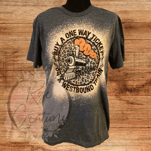 Load image into Gallery viewer, Westbound Train Bleached Tshirt - RoseCreationsLLC
