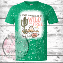 Load image into Gallery viewer, Wild and Free Bleached Tshirt - RoseCreationsLLC
