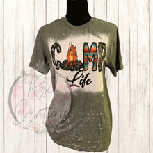 Load image into Gallery viewer, Camp Life Bleached Tshirt - RoseCreationsLLC
