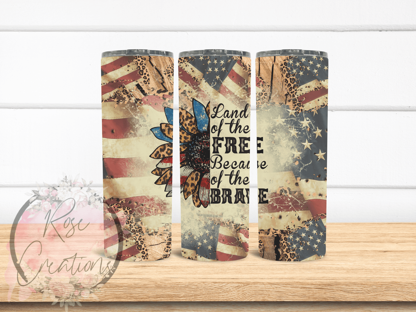 Land of the Free Tumbler - RoseCreationsLLC