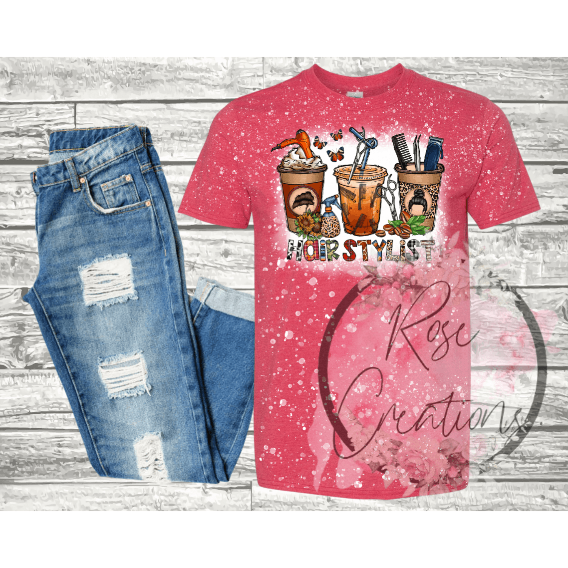 Hairstylist Bleached Tshirt - RoseCreationsLLC