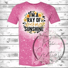 Load image into Gallery viewer, Im A Ray Of F****** Sunshine Bleached Tshirt - RoseCreationsLLC
